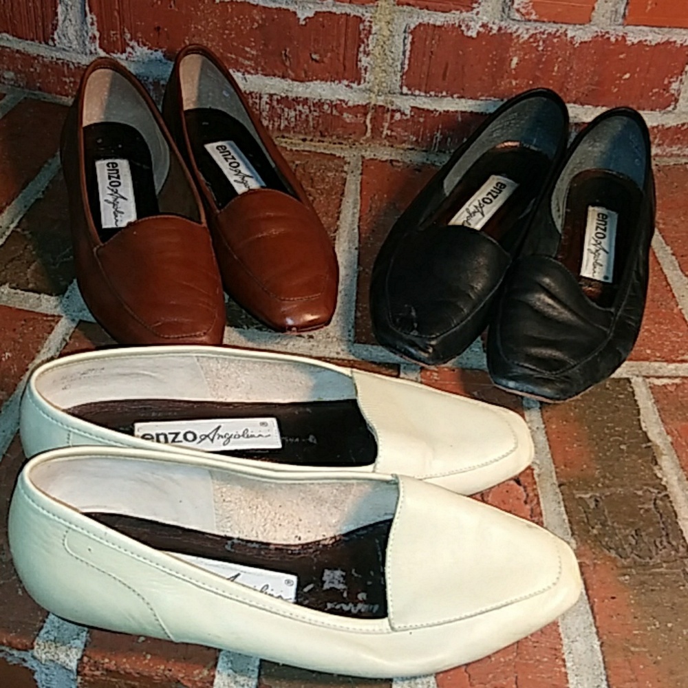 3 pairs enzo Angiolini flats Leather